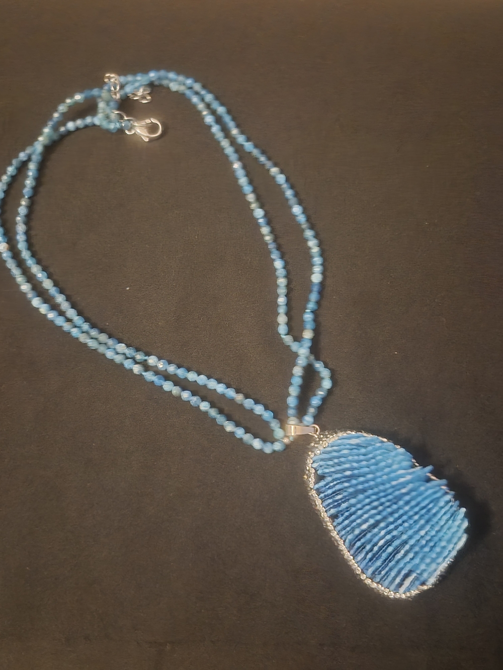 Natural Blue Coral Pendant Necklace